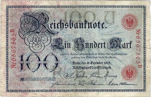 Banknote reichsbanknote 100 - reichsbanknote,