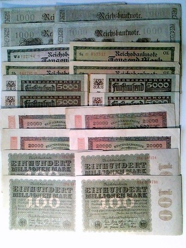 Reichsbanknoten 4x 1000 - je,