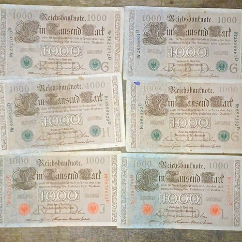 Reichsbanknote 1000 mark - 6x,