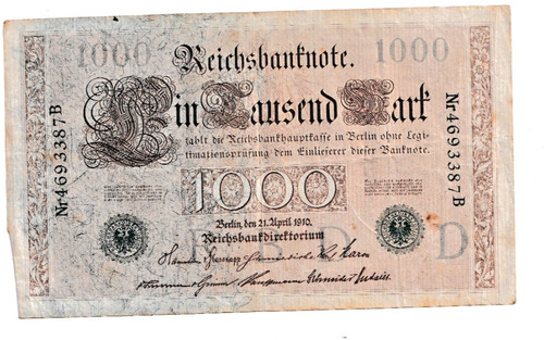 Reichsbanknote 1000 mark 1910 - reichsbanknote,