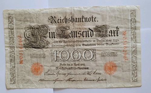 1000 mark reichsbanknote 1910 - mark,