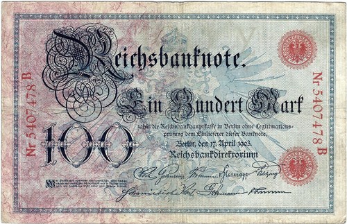 Reichsbanknote 100 mark 1903 - reichsbanknote,