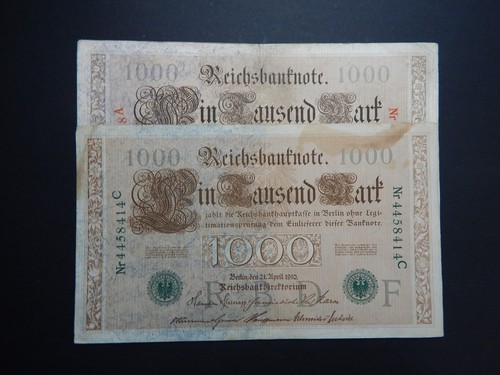 1000 mark reichsbanknoten - 2x,
