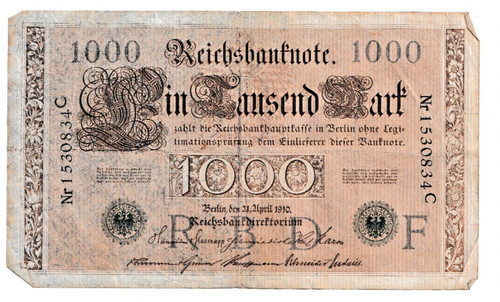 Reichsbanknote 1000 mark 1910 - 1000,
