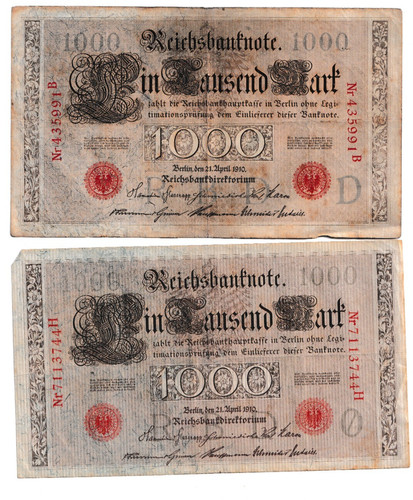 Reichsbanknoten 1000 mark - 1000,