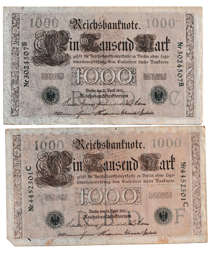 Reichsbanknote 1000 mark 1910 - 1000,
