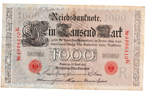 Reichsbanknote 1000 mark 1910 - 1000,