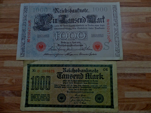 1000 mark reichsbanknote - 2x,