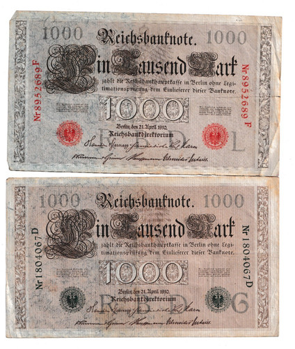 Reichsbanknoten 1000 mark 1910 - reichsbanknoten,