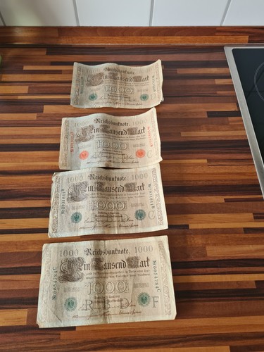 1000 mark reichsbanknote - 4x,