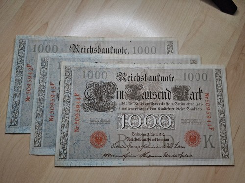 Banknoten 1000 mark 1910 - 1000,