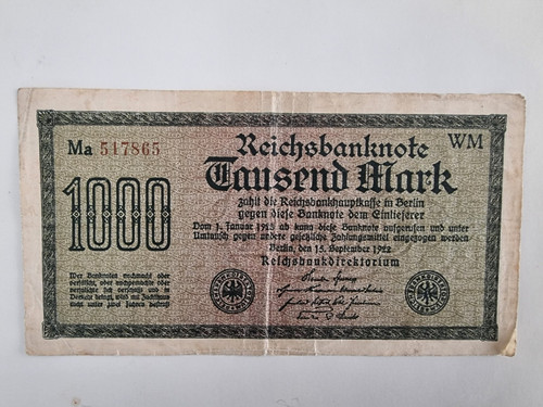 Reichsbanknote 1000 mark 1922