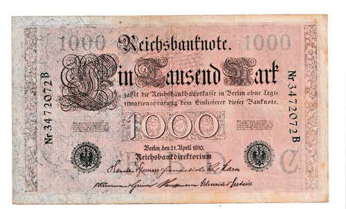 Reichsbanknote 1000 mark 1910 - 1000,