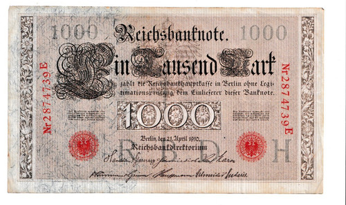 Reichsbanknote 1000 mark 1910 - reichsbanknote,