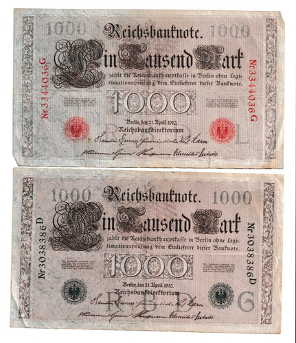 Reichsbanknoten 1000 mark 1910 - reichsbanknoten,