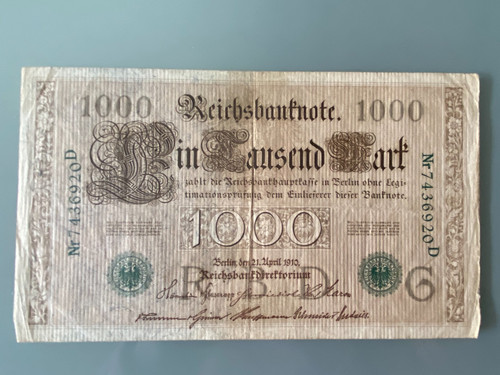 Reichsbanknote 1000 mark - reichsbanknote,