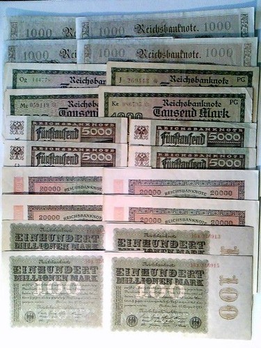 Reichsbanknoten 4x 1000 - 20,