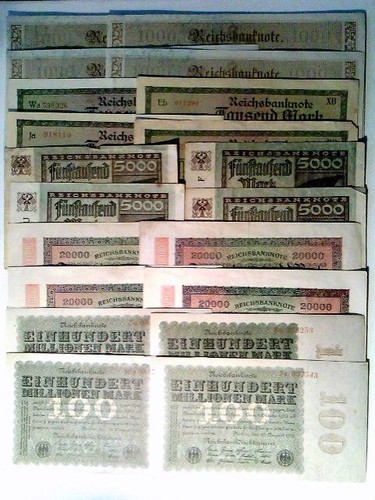 Reichsbanknoten 4x 1000 - 4x,