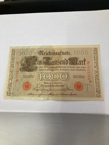 1000 mark reichsbanknote - , 1910