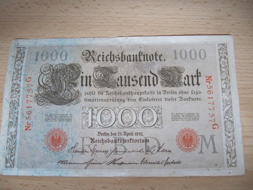 1000 mark reichsbanknote rot - 1000,