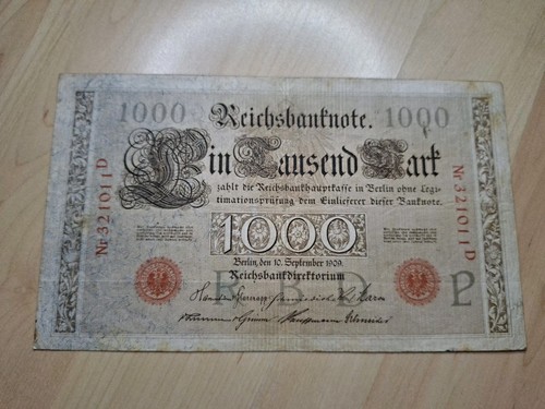 Banknote 1000 mark berlin 1909 - banknote,