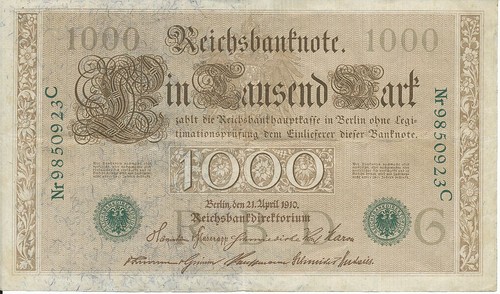 1000 mark reichsbank - mark, nr