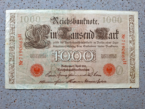 Reichsbanknote 1000 mark - reichsbanknote,