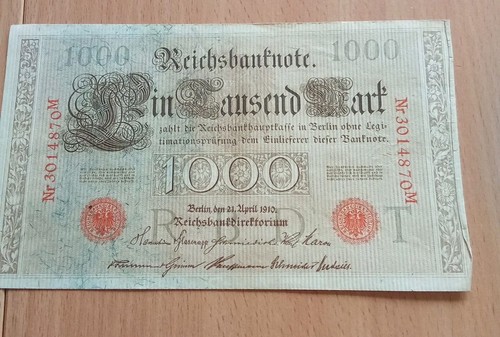 1000 reichsbanknote mark - reichsbanknote,