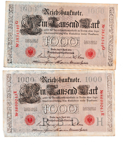 Reichsbanknoten 1000 mark 1910 - 1000,