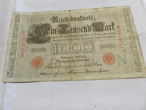 1000 mark reichsbanknote 1910 - mark,