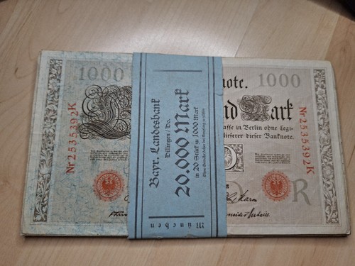 Bündel 1000 mark - bündel, 1910