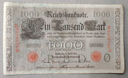 Reichsbanknote 1000 mark 1910 - reichsbanknote,