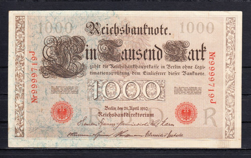 1000 mark 1910 ro - 1000, v.