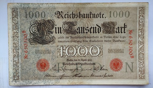 Reichsbanknote 1000 mark - reichsbanknote, 1910