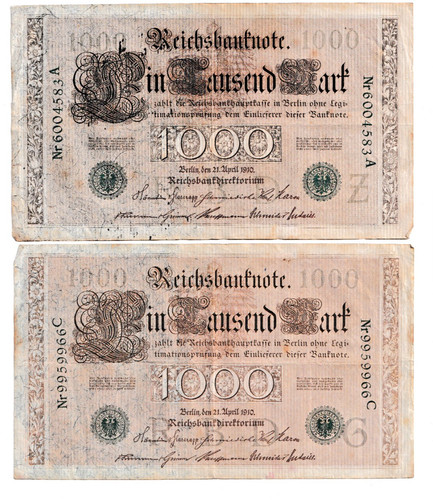 Reichsbanknote 1000 mark - reichsbanknote, 2