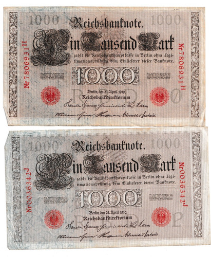 Reichsbanknoten 1000 mark 1910 - reichsbanknoten,