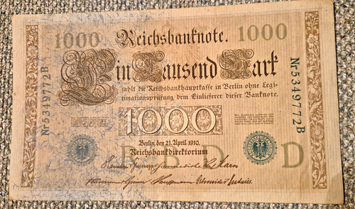 1000 mark reichsbanknote - 1000,