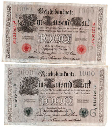 Reichsbanknoten 1000 mark 1910 - reichsbanknoten,