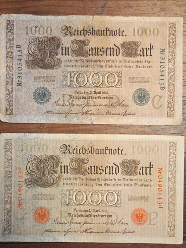 Lot reichsbanknoten deutsches - reichsbanknoten,