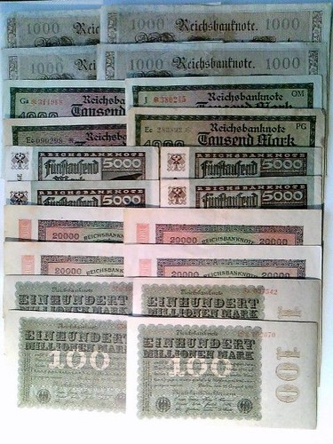 Reichsbanknoten 4x 1000 - je,