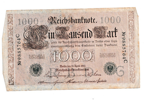 Reichsbanknote 1000 mark 1910 - reichsbanknote,