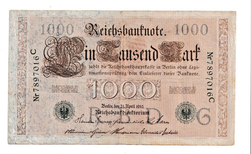 Reichsbanknote 1000 mark 1910 - reichsbanknote,