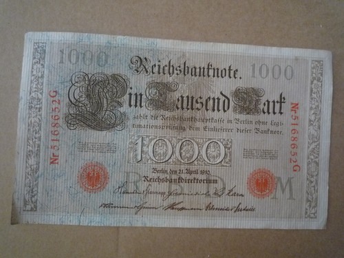 Reichsbanknote 1000 mark 1910 - reichsbanknote,