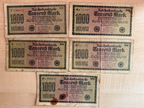 Reichsbanknote 1000 5000 - 1000,